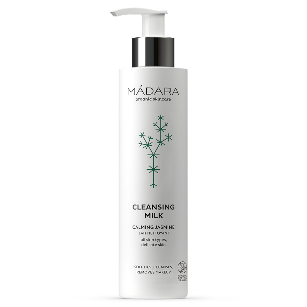 MÁDARA Rensemælk med naturlige olier 200ml – forfra 